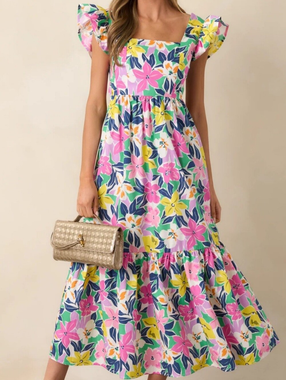 Meet Me In Santorini Abbie Floral Maxi Dress | Size L - NWT